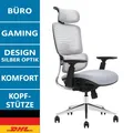 Produktbild: Ergonomischer Bürostuhl silber | verstellbar | Lendenstütze | atmungsaktiv