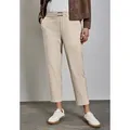 Produktbild: Stoffhose STREET ONE, Damen, Gr. 44, Länge 28, beige (sheer beige meliert), Stoff, 64% Viskose, 31% Polyester, 5% Elasthan, unifarben, slim fit normal, Hosen Stoffhose, mit Elastikbund