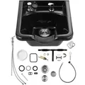 Produktbild: VEVOR Mobiles Waschbecken Friseur ABS-Kunststoff Friseur Waschbecken Abmessung 47 x 4 6x 25 cm, Schwarze Rückwärtswaschbecken, Verbreitet im Kosmeti