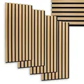 Produktbild: Akustikpaneele In Holzoptik 60 X 30 Cm Als Schallabsorber - 4er Set - Deko Schallschutz Wandvertäfelung Für 0,72m¬≤