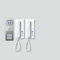 Produktbild: Audio Türsprechanlage Set 2-Familien Edelstahl silber Aufputz