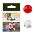 Produktbild: Zite Fishing Carolina & Texas Rig Perlen 6-8mm Set | 12 STK Glasperlen Angeln Rot & Transparent | Finesse Rig Glass-Beads Stopper für Bullet Gewichte Barsch & Zander Angeln (6 mm)