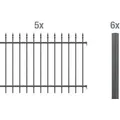 Produktbild: Metallzaun Grund-Set Chaussee Anthrazit z. Einbetonieren 120 cm x 1000 cm