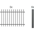 Produktbild: Alberts Zierzaun - Komplettset Chaussee, Höhe 120 cm, Länge 10 m, anthrazit, zum Einbetonieren - Dunkelgrau