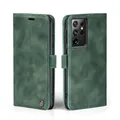 Produktbild: LBH Handyhülle für Samsung Galaxy S21 Ultra 5G in Grün mit Karten- und Geldfach Smartphone Hülle mit Standfunktion Flip Case Schutzhülle Magnetverschluss Vintage