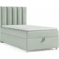 Produktbild: Boxspringbett mit Bettkasten Trinity K-10 SINGLE Bonellfederkern inkl. Topper, mit Lieferung Mintgrün - Grün