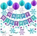 Produktbild: Frozen Birthday Party Dekorationen, Happy Birthday Banner mit Wabenbälle,