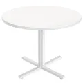 Produktbild: VASAGLE Esstisch rund, Esszimmertisch, klein Küchentisch für 4 Personen, Landhausstil, wasserresistente Oberfläche, 80 cm d, 74,8 cm H, für Esszimmer, Wohnzimmer, schneeweiß KDT082W01