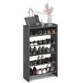 Produktbild: KOMTO Schuhregal Schmal - Schuhablage Flur mit 5 Ebenen Offener Schuhschrank Schuh Organizer Platzsparend | Elexis Anthrazit 60 x 25 x 98 cm
