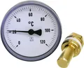 Produktbild: Afriso Bimetall-Thermometer schwarz, Ø 63mm, axial, DN15