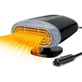 Produktbild: Autoheizung, Tragbar KFZ Heizlüfter, 12V 150W, Auto Heizung Akku Standheizung Ventilator mit Zigarettenanzünder Defogger Scheibenheizung - Grau