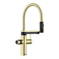 Produktbild: BLANCO drink.soda EVOL-S Pro | Soda Küchenarmatur in satin gold | Gekühltes Wasser in still, medium & sprudel | Inkl. App | Wassersprudler | Click & Touch Mengeneinstellung | [16x25,2x44,7 cm]