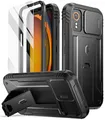 Produktbild: Poetic Revolution Hülle Kompatibel mit Galaxy Xcover 7 5G, [Schiebe-Kameraabdeckung], [20 Fuß Mil-Grade-Falltest], Ganzkörper-Schutzhülle in Militärqualität, robust, stoßfest, mit Ständer, Schwarz
