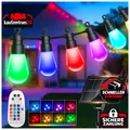 Produktbild: Solar LED Lichterkette Außen 17m RGB Farbwechsel IP65 Wetterfest für Garten