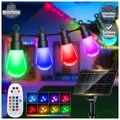 Produktbild: Solar LED Lichterkette Außen 17m Bunt RGB Farbwechsel IP65 Wetterfest für
