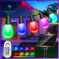 Produktbild: Solar LED Lichterkette Außen 17m Bunt RGB Farbwechsel IP65 Wetterfest für