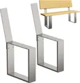 Produktbild: DanDiBo 2x Bankgestell mit Lehne Edelstahl Metall Set DIY Bank Füße Bankkufen Bankbeine 96632 Sitzgestell für Gartenbank Robust Stabil