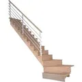 Produktbild: Treppe Lindos Eiche Gewendelt L Setzstufen 100 cm Design-Geländer-Edelstahl FSC®