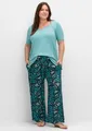 Produktbild: Sheego Jerseyhose Schlupfhose . mit Smokbund und Blätterprint