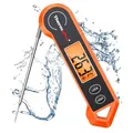 Produktbild: ThermoPro Fleischthermometer mit Faltbarer Langer Sonde Grillthermometer Digital Thermometer kochen Bratenthermometer mit LCD Bildschirm Küchenthermometer Weinthermometer für Steak Tea BBQ Backen