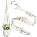 Produktbild: LAOJU Makramee Blumenampel, Baumwollseil Hängeampel Boho Blumenampeln zum Aufhängen Pflanzen Halter Blumenampel für Innen Außen Garten Balkon Fenster mit EIN Haken