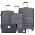 Produktbild: Ascona Gepäck-Set, 5-teilig, Koffer mit Rollen, Hardcase, Reisetasche und Kulturtasche, Handgepäck-Set - Grau