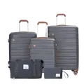 Produktbild: Travelhouse Ascona Premium Gepäck-Set 5-teilig – Edles ABS Polycarbonat Hartschalen-Kofferset mit TSA-Schloss, Spinnerrollen, Reisetasche & Kulturbeutel