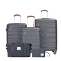 Produktbild: Ascona Gepäck-Set, 5-teilig, Koffer mit Rollen, Hardcase, Reisetasche, Grau