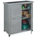 Produktbild: Relaxdays Grauer Gartenschrank 3 Fächer Schwarz,Grau