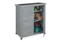 Produktbild: relaxdays Garten-Geräteschrank Grauer Gartenschrank 3 Fächer