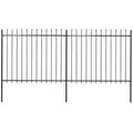 Produktbild: vidaXL Gartenzaun mit Speerspitzen Stahl 3,4 x 1,5 m Schwarz
