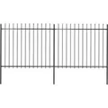 Produktbild: vidaXL Gartenzaun mit Speerspitze Stahl 359 x 150 cm Schwarz 277630