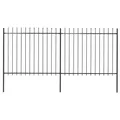 Produktbild: Gartenzaun mit Spears Top 3,4x1,5 m Stahlschwarz