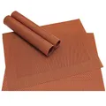 Produktbild: Abwaschbare Tischsets 4er Set in kupferfarben - Platzsets als rutschfeste und hitzebeständige Deko Esstisch Unterlagen in 46 x 33 cm - Tisch Platzdeckchen aus abwischbarem PVC für Tischdeko