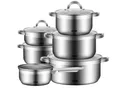 Produktbild: DMS TSE2011C 11-teiliges Topfset aus hochwertigem Edelstahl inkl. Glasdeckel