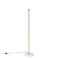 Produktbild: Qazqa - Moderne Stehleuchte I Stehlampe I Standleuchte I Lampe I Leuchte Messing mit Marmorfuß - Kaso I Wohnzimmer I Schlafzimmer - Stahl Länglich - LED geeignet E27