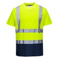 Produktbild: Portwest Zweifarbiges Warnschutz T-Shirt, Größe: XL, Farbe: Gelb/Marine, S378YNRXL