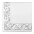 Produktbild: Sovie HORECA Serviette KARIMA in Silber aus Linclass® Airlaid, 40 x 40 cm, 50 Stück, Design: filigraner silberfarbener Ornamentrahmen – elegant und hochwertig