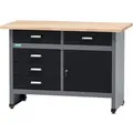 Produktbild: Küpper Werkbank Eintürig mit 5 Schubladen 84 x 120 x 60 cm Schwarz-Hellgrau