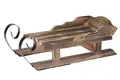 Produktbild: Spetebo Deko Holz Schlitten mit Metallkufen - 47 cm/groß - Weihnachts Tischdeko im antiken Look - Winter Fenster Dekoration Kiefernholz geflammt Shabby chic