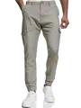 Produktbild: Indicode Herren Booth Cargohose aus Leinen & Baumwolle mit 6 Taschen | Stoffhose für Männer Dark Olive, L