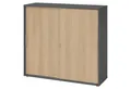 Produktbild: bümö Aktenschrank office Schiebetürenschrank Dekor: Graphit/Eiche - Griffe: Relinggriff (Kunststoff)