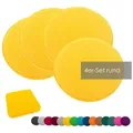 Produktbild: heimtexland Sitzkissen Filz Sitzauflage Stuhlkissen Bankkissen abwaschbar, Filzkissen eckig & rund I Indoor Outdoor I bequem & robust gelb Rund | 35 cm x 35 cm