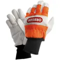 Produktbild: OREGON Schnittschutzhandschuhe, weiß/orange, Leder