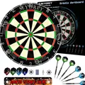 Produktbild: Professionelle Dartscheibe mit Zubehör - 6 Darts, 12 Flights und Spitzenschärfer