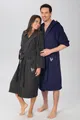 Produktbild: Bruno Banani Unisex-Bademantel Robby, ideal für Sauna & Spa, Standardlänge & Überlänge, Langform, Walkfrottee, Kapuze, Gürtel, Damen & Herren Bademäntel, Baumwolle, mit Taschen, Sauna, XS-3XL