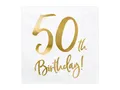 Produktbild: partydeco Papierserviette, Servietten 50. Geburtstag 33x33cm 20 Stück, weiß / gold