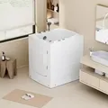 Produktbild: Home Deluxe - Seniorenbadewanne Sitzend Mit Whirlpoolfunktion Vital L - 85 X 95 Cm Seitenauslage: Links Seniorenbadewanne Vital L (sitzend)