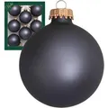 Produktbild: Krebs Glas Lauscha Weihnachtskugeln Uni-Design Theodora Grau 7cm