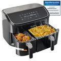 Produktbild: Sommertal Heißluftfritteuse HF DUAL 900 mit Doppelkammer 9 Liter XXL Airfryer & Dörrgerät 2850W Digitales Touch Display 3D Umluftsystem Vorheizen Synchronisierungsfunktion